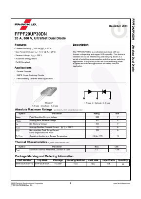 FFPF20UP30DN Datasheet PDF Fairchild Semiconductor