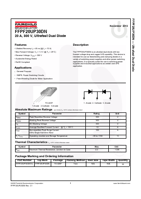 FFPF20UP30DNTU Datasheet PDF Fairchild Semiconductor