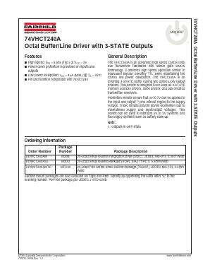 74VHCT240 Datasheet PDF Fairchild Semiconductor