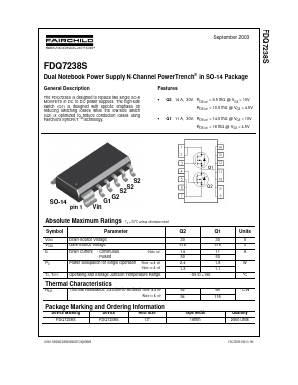 FDQ7238S Datasheet PDF Fairchild Semiconductor