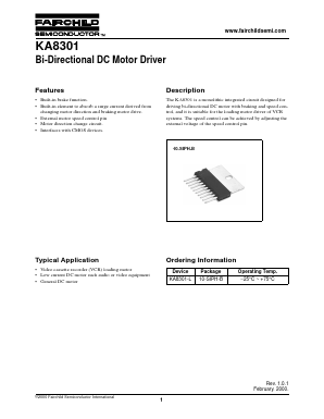 KA8301 Datasheet PDF Fairchild Semiconductor