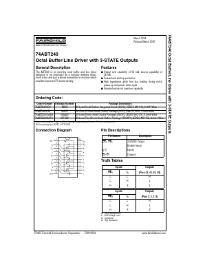 74ABT240CMSAX Datasheet PDF Fairchild Semiconductor