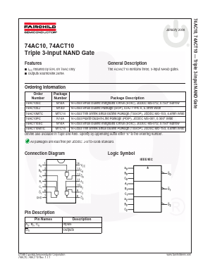 74ACT10SC Datasheet PDF Fairchild Semiconductor