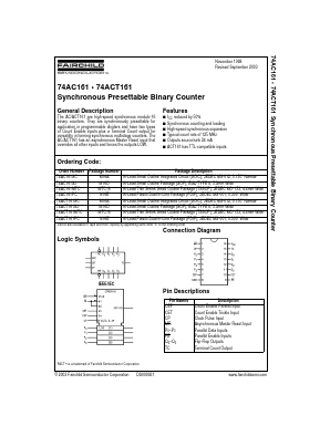 74AC161 Datasheet PDF Fairchild Semiconductor