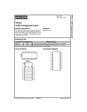 74F841 Datasheet PDF Fairchild Semiconductor