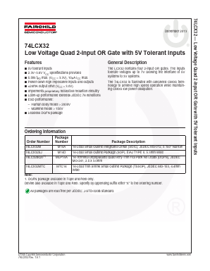 74LCX32 Datasheet PDF Fairchild Semiconductor