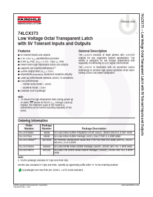 74LCX373 Datasheet PDF Fairchild Semiconductor