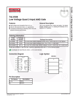 74LVX08MTC Datasheet PDF Fairchild Semiconductor