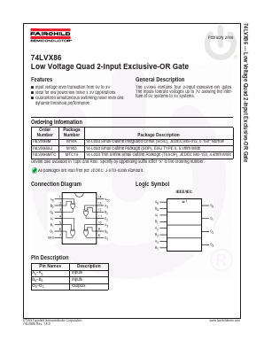 74LVX86MX Datasheet PDF Fairchild Semiconductor