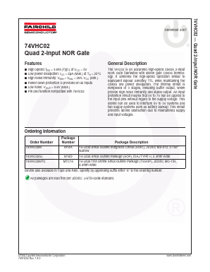 74VHC02SJ Datasheet PDF Fairchild Semiconductor