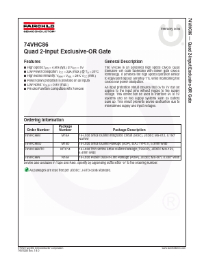 74VHC86MTCX Datasheet PDF Fairchild Semiconductor