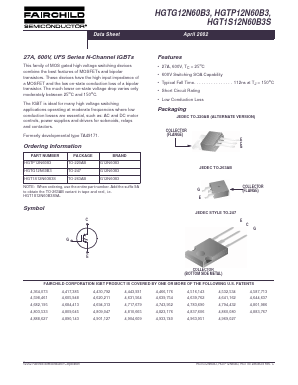 HGT1S12N60B3S Datasheet PDF Fairchild Semiconductor