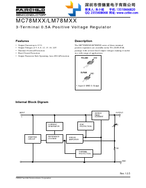 MC78M06 Datasheet PDF Fairchild Semiconductor