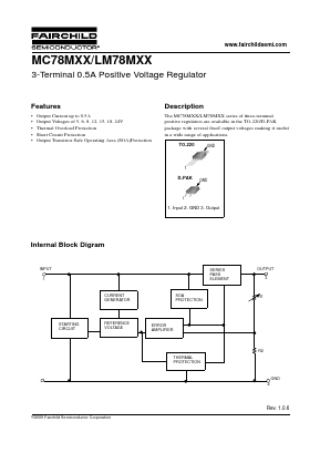 MC78M12 Datasheet PDF Fairchild Semiconductor