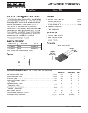 RHRG3040C Datasheet PDF Fairchild Semiconductor