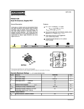FDG6313N Datasheet PDF Fairchild Semiconductor
