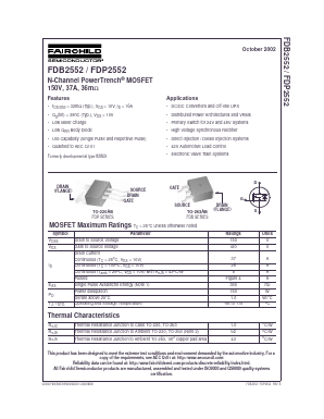 FDB2552 Datasheet PDF Fairchild Semiconductor