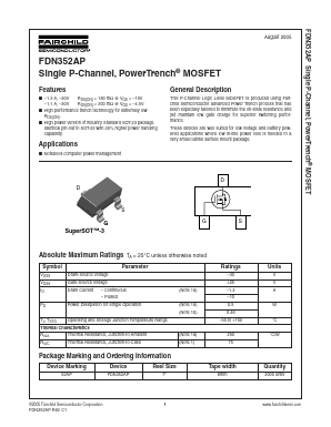 FDN352AP Datasheet PDF Fairchild Semiconductor