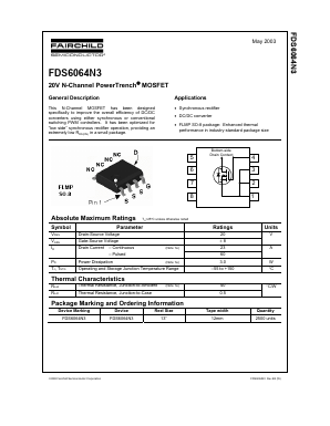 FDS6064N3 Datasheet PDF Fairchild Semiconductor