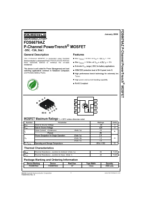 FDS6679AZ Datasheet PDF Fairchild Semiconductor