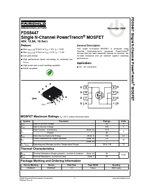 FDS8447 Datasheet PDF Fairchild Semiconductor