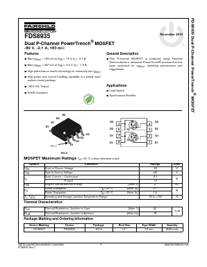 FDS8935 Datasheet PDF Fairchild Semiconductor