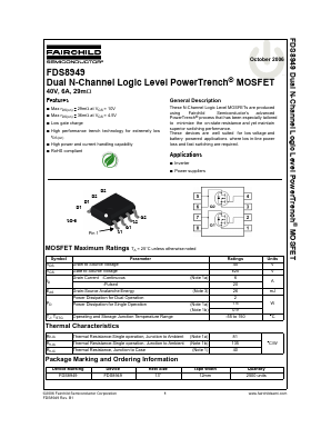 FDS8949 Datasheet PDF Fairchild Semiconductor