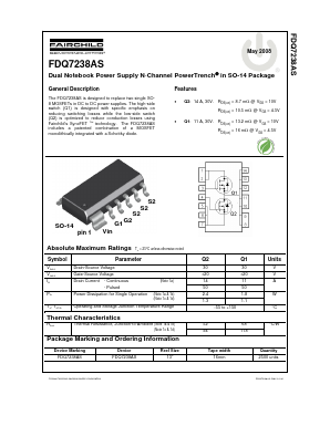 FDQ7238AS Datasheet PDF Fairchild Semiconductor