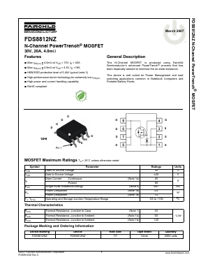 FDS8812NZ Datasheet PDF Fairchild Semiconductor
