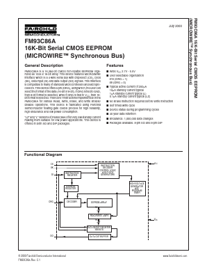 FM93C86AEM8 Datasheet PDF Fairchild Semiconductor