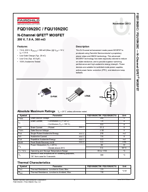 FQD10N20CTM Datasheet PDF Fairchild Semiconductor