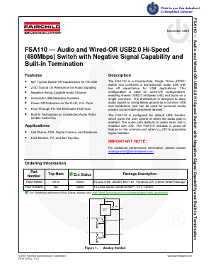 FSA110 Datasheet PDF Fairchild Semiconductor