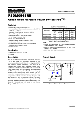 FSDM0565RB Datasheet PDF Fairchild Semiconductor