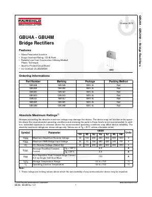 GBU4A Datasheet PDF Fairchild Semiconductor