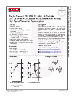 6N135VM Datasheet PDF Fairchild Semiconductor