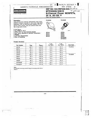 IRF533 Datasheet PDF Fairchild Semiconductor