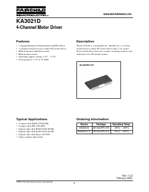 KA3021D Datasheet PDF Fairchild Semiconductor