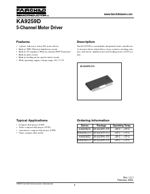 KA9259D Datasheet PDF Fairchild Semiconductor