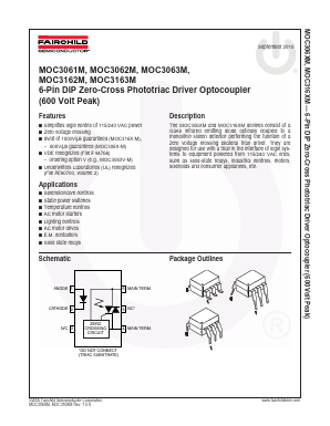 MOC3061TVM Datasheet PDF Fairchild Semiconductor