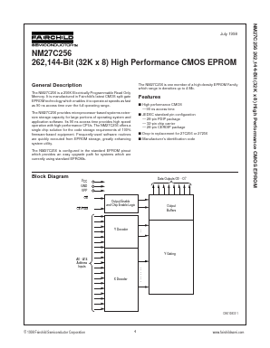 NM27C256V Datasheet PDF Fairchild Semiconductor