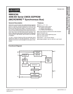 NM93C66MM8 Datasheet PDF Fairchild Semiconductor