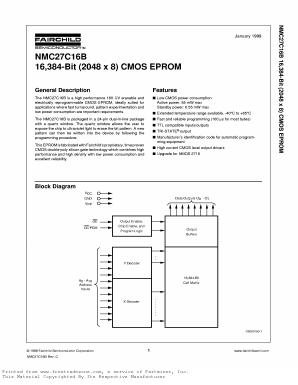 NMC27C16BQ200 Datasheet PDF Fairchild Semiconductor