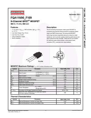 FQA11N90 Datasheet PDF Fairchild Semiconductor