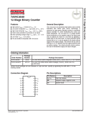 74VHC4040MTC Datasheet PDF Fairchild Semiconductor