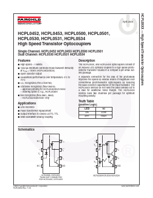 HCPL0501R2V Datasheet PDF Fairchild Semiconductor