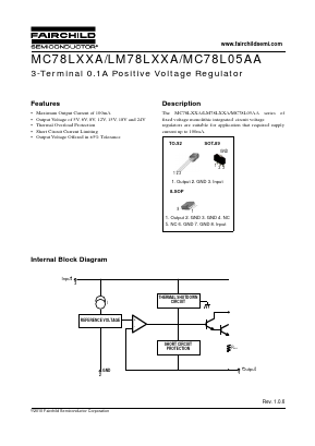 MC78L05AACP Datasheet PDF Fairchild Semiconductor