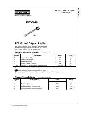 MPS809801 Datasheet PDF Fairchild Semiconductor