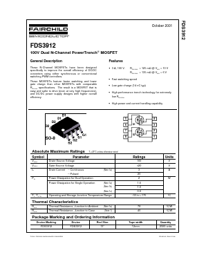 FDS3912 Datasheet PDF Fairchild Semiconductor