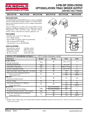 MOC3033SR2VM Datasheet PDF Fairchild Semiconductor