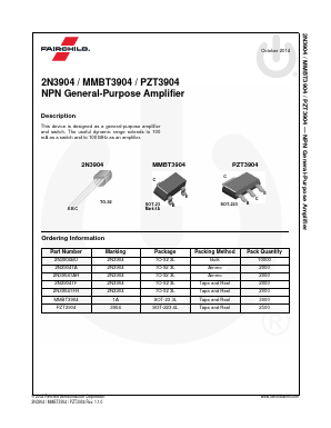 MMBT3904 Datasheet PDF Fairchild Semiconductor